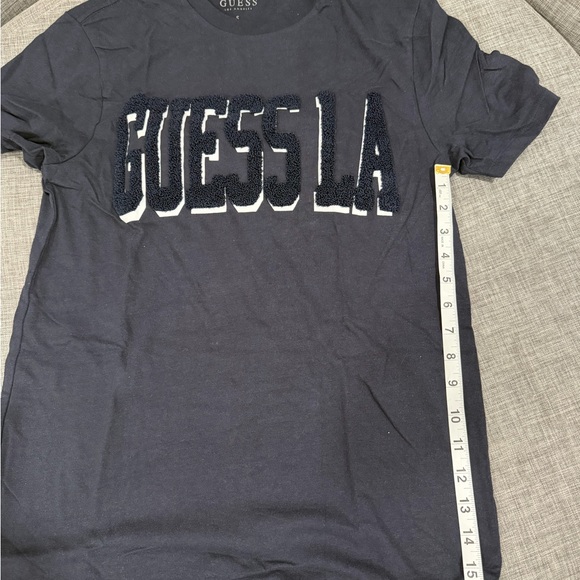 Guess Men's Charcoal Tee with Embroidered Logo - Picture 6 of 6